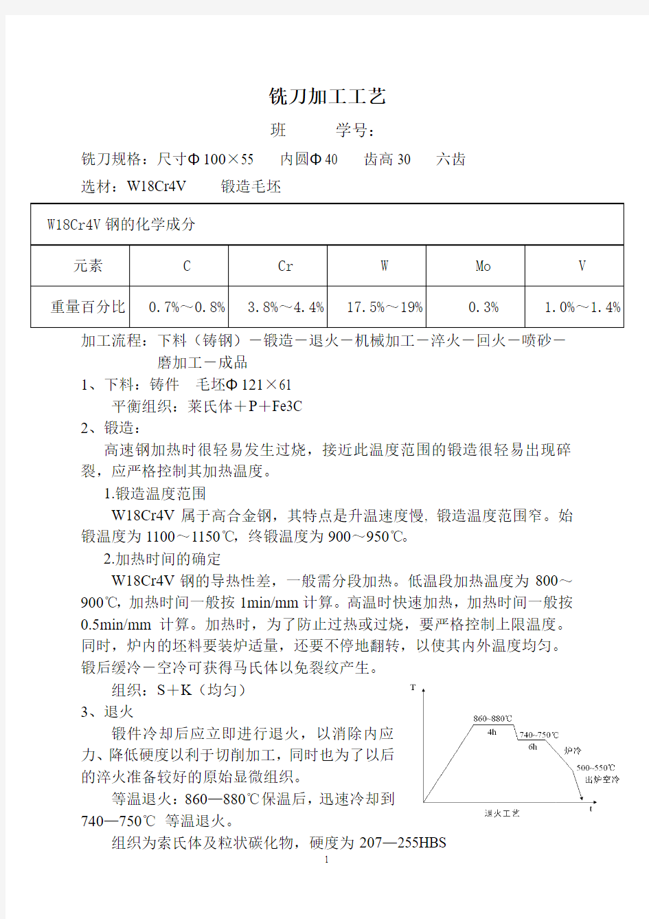 铣刀加工工艺