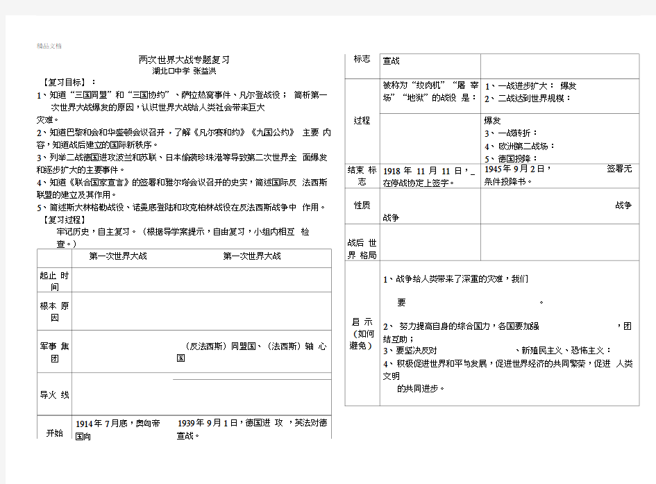 最新两次世界大战专题复习()