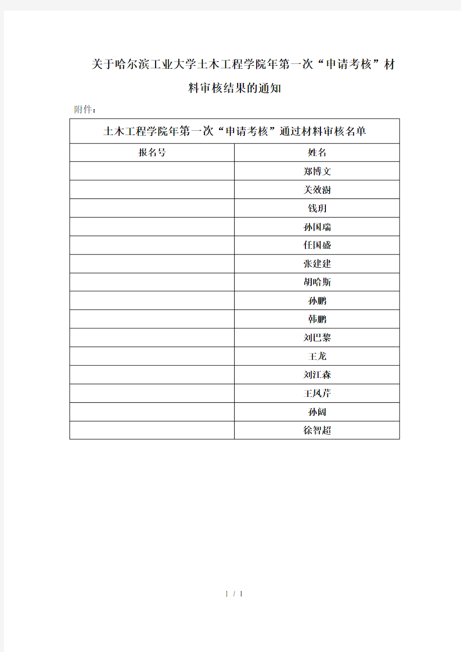 关于哈尔滨工业大学土木工程学院2019年第一次申请考核