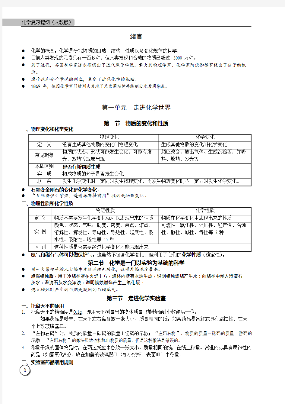 人教版九年级化学全册复习笔记(最全),推荐文档