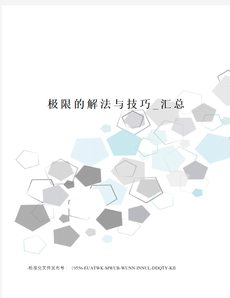 极限的解法与技巧_汇总