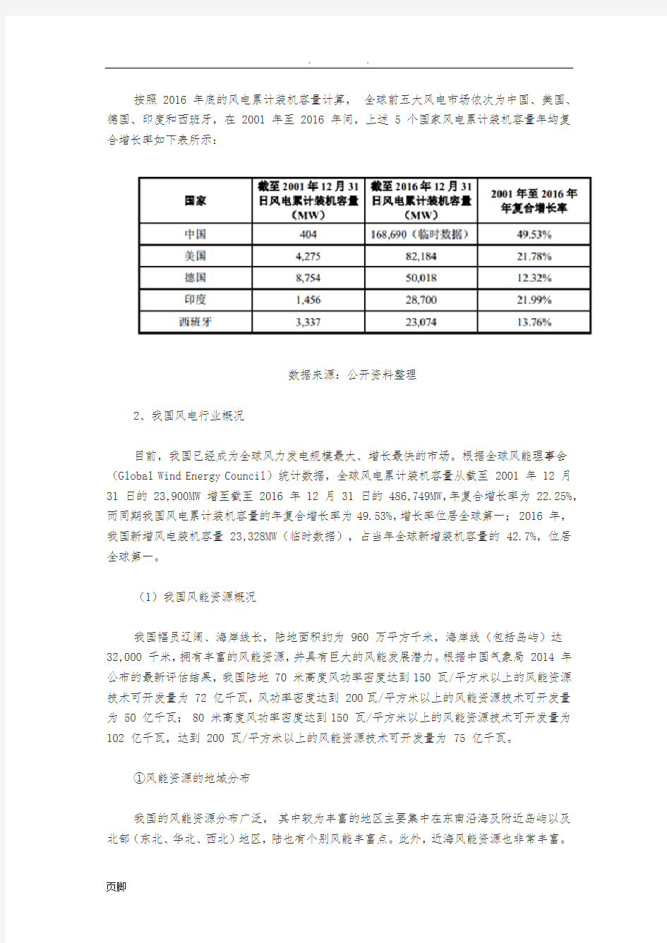 2017年中国风力发电行业现状及未来发展趋势分析