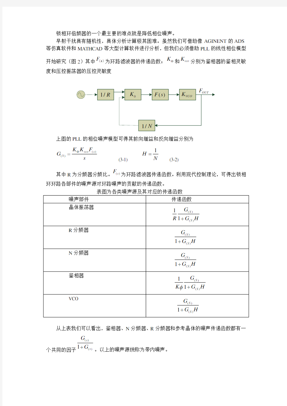 锁相环的相位噪声