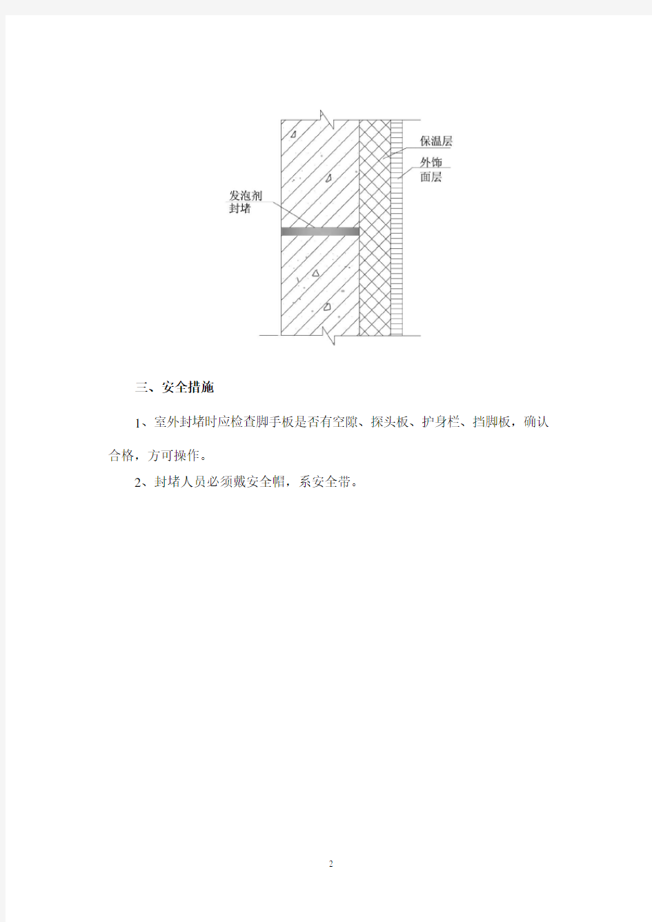 孔洞封堵方案