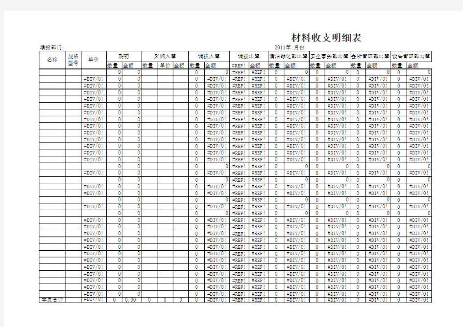 仓库出入库表格