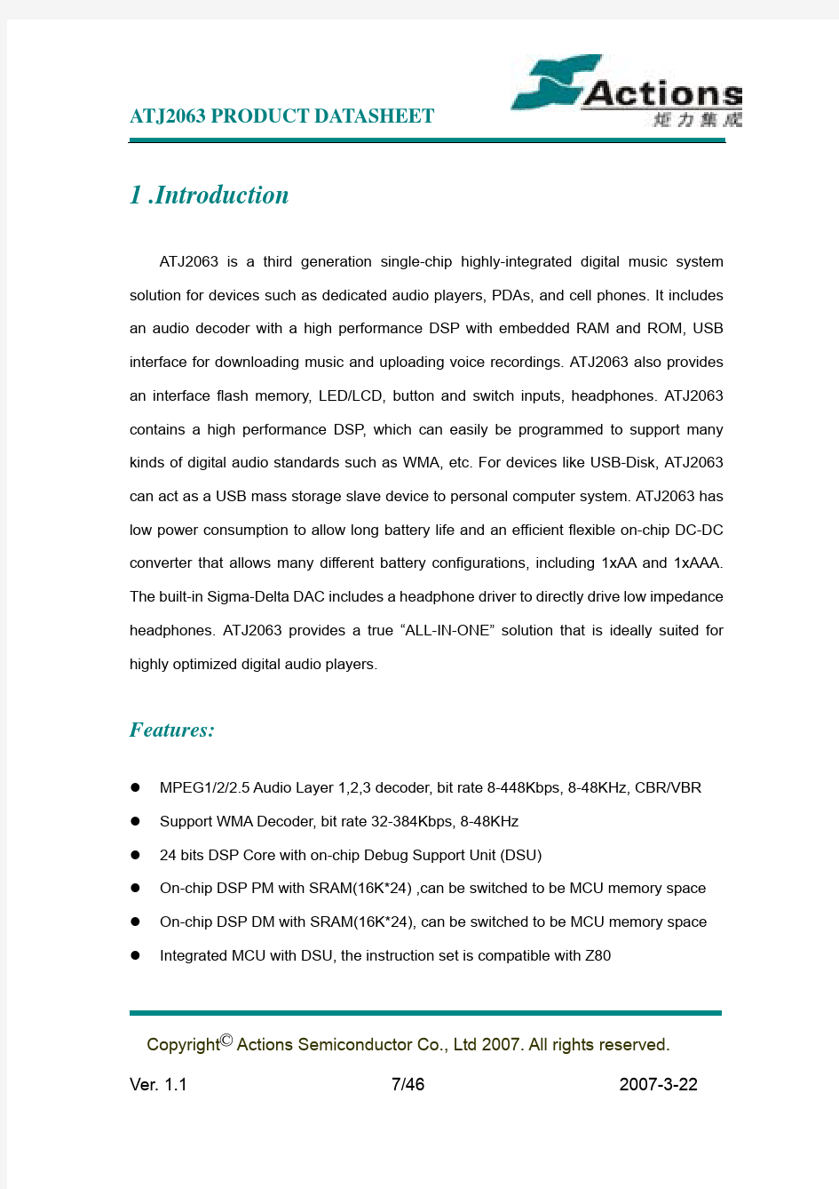 ATJ2063n数据手册-datasheet