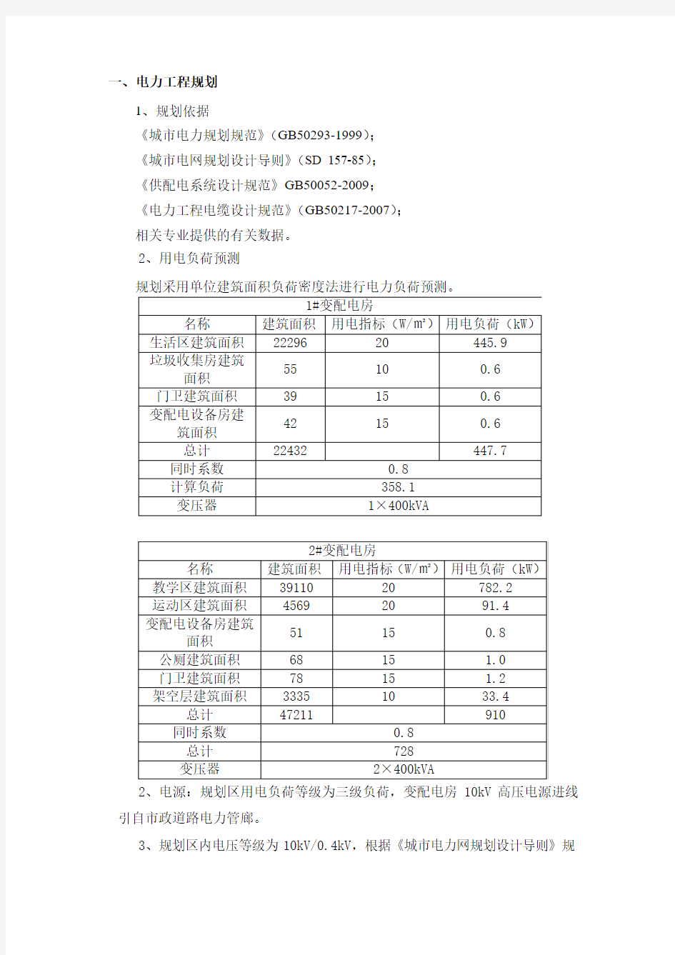 电力电信规划说明书