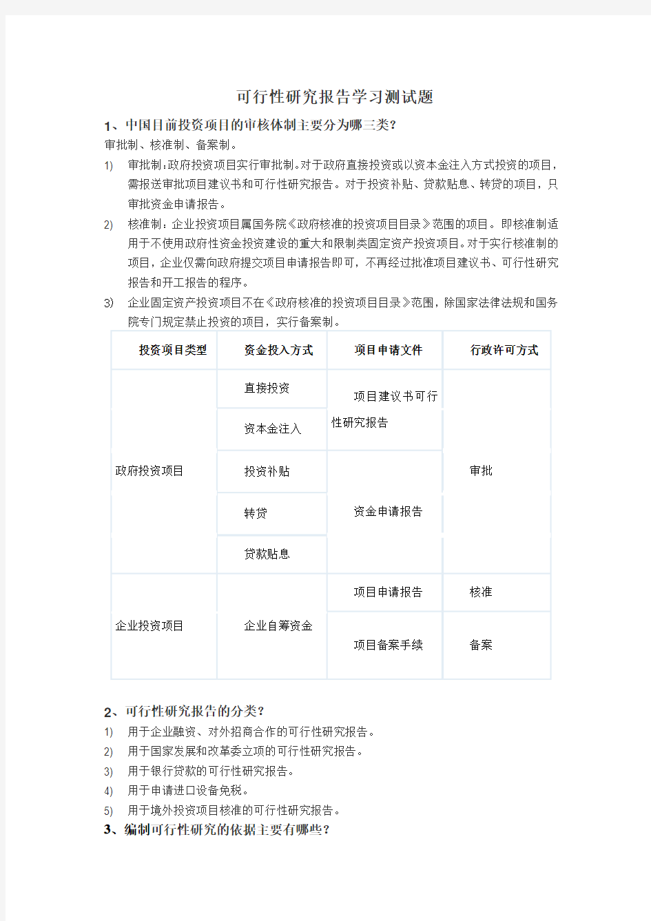 可行性研究报告由哪些部分组成