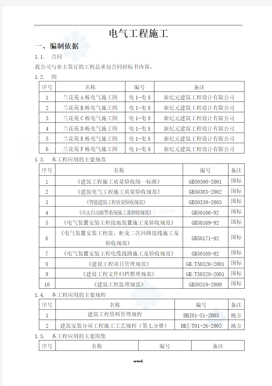 别墅群电气施工方案(优选.)