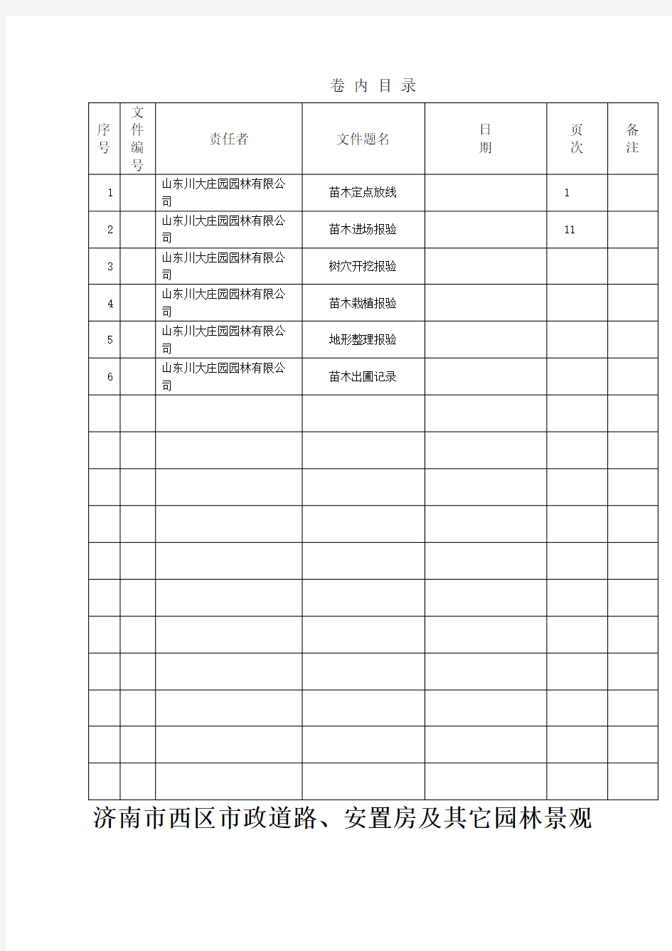 园林绿化工程报验申请表全套自己整理的