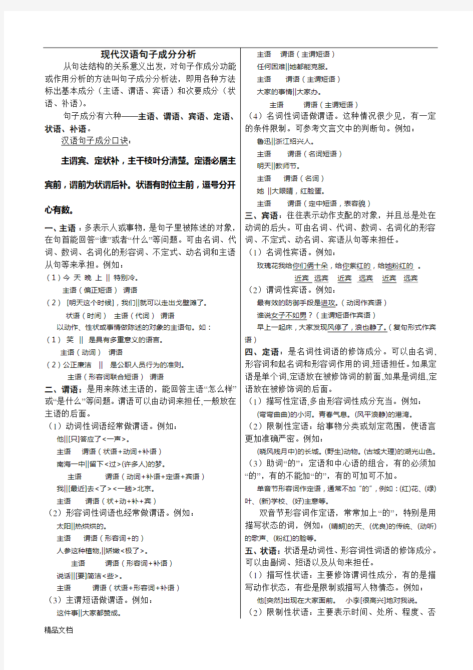 现代汉语句子成分分析.doc