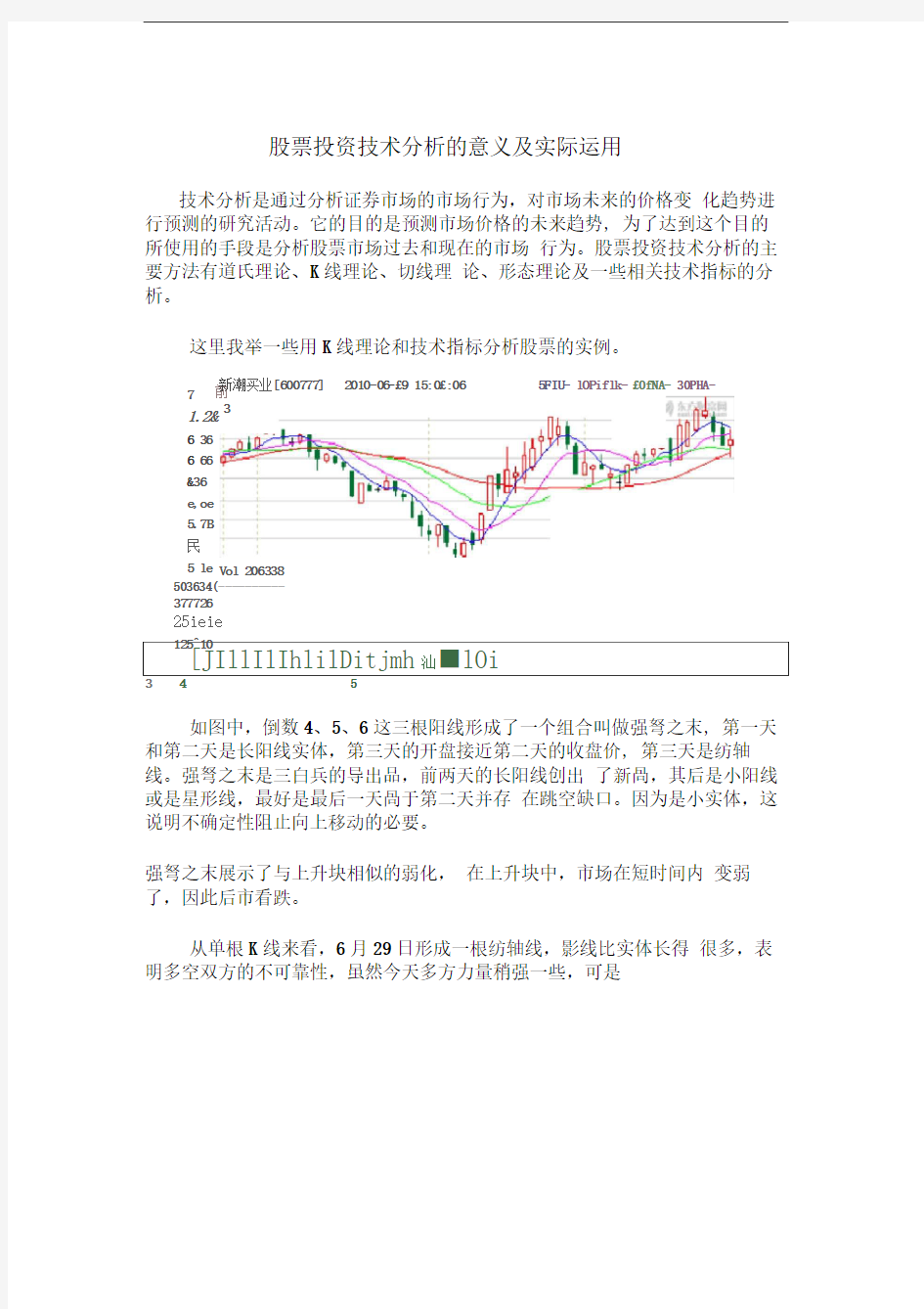 股票投资技术分析的意义及实际运用