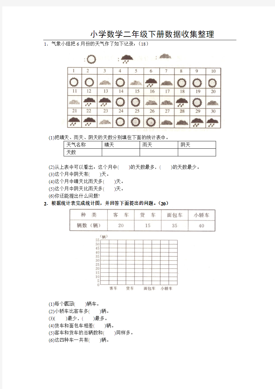 人教版二年级下册数学第一二三四五六七八单元试卷 (2018新版教材精编)