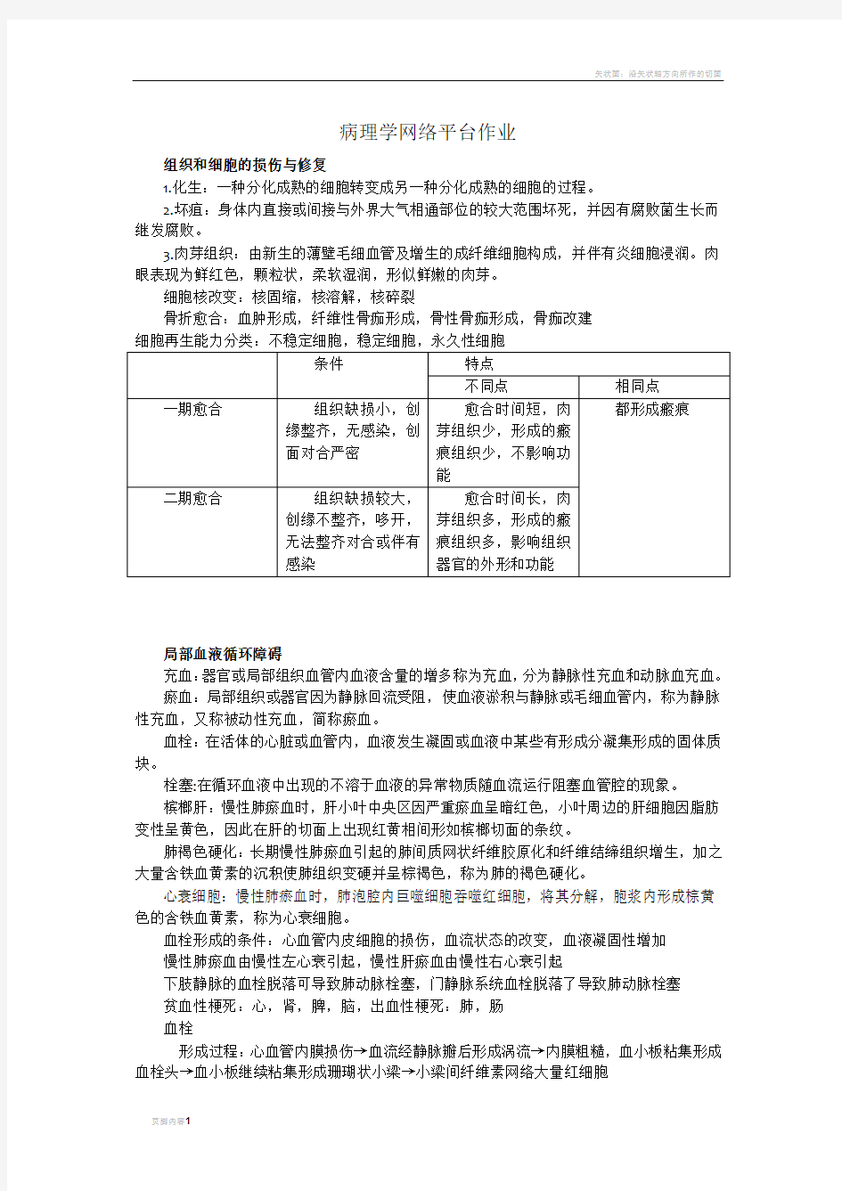 病理学网络平台作业