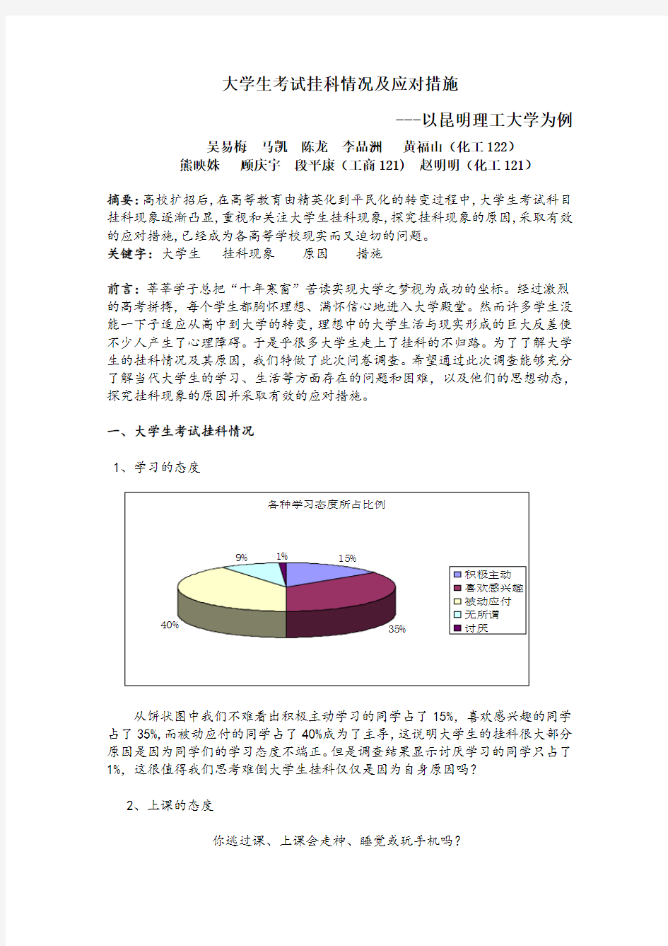 大学生考试挂科情况与应对措施