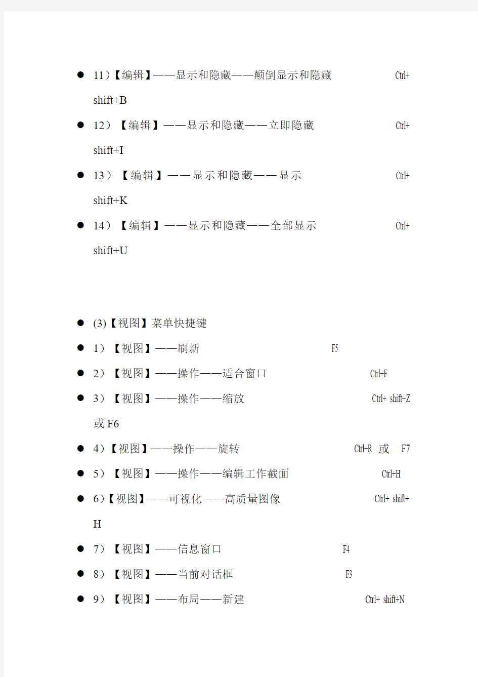 UG6.0快捷键大全