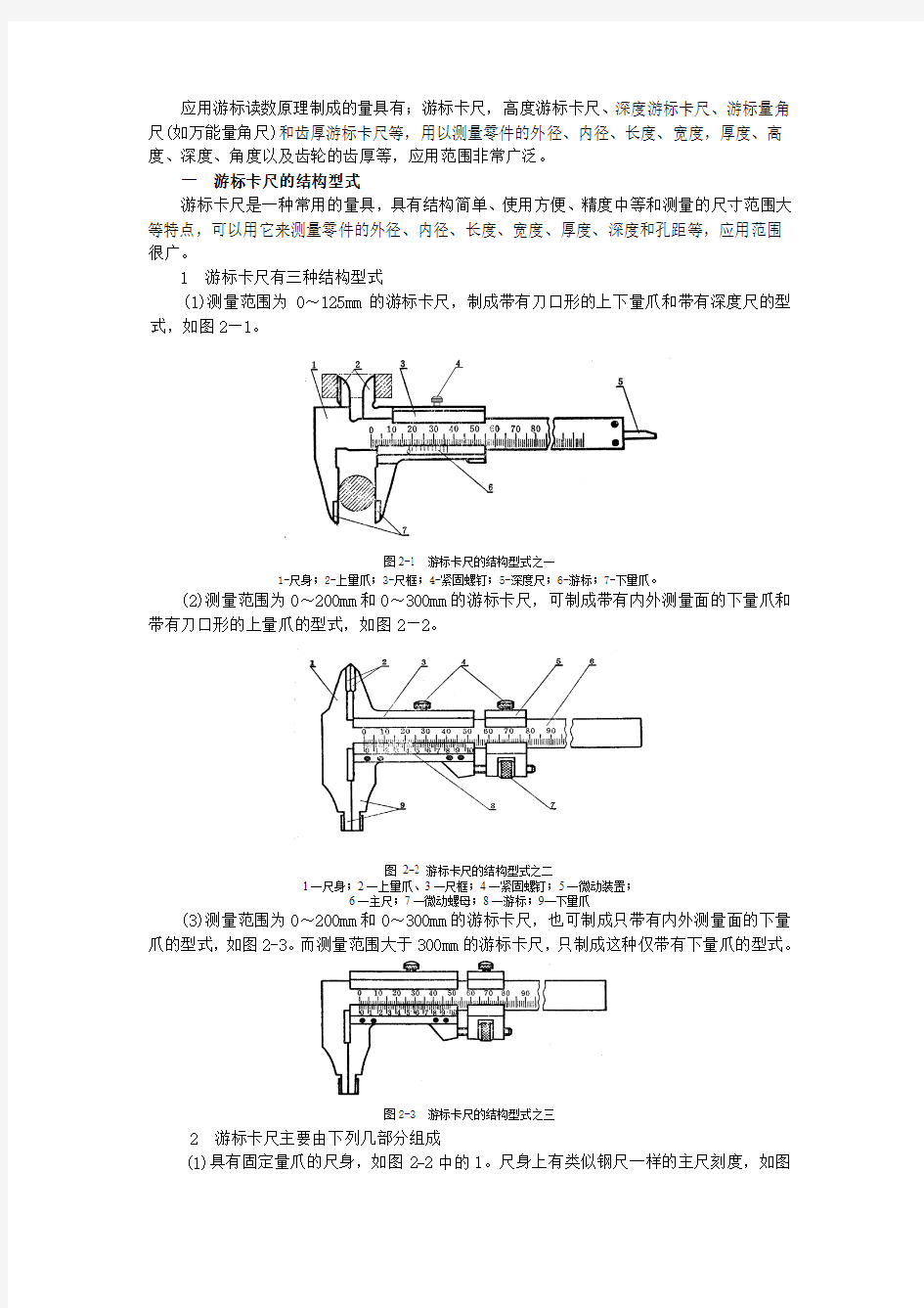 游标读数量具方法及原理