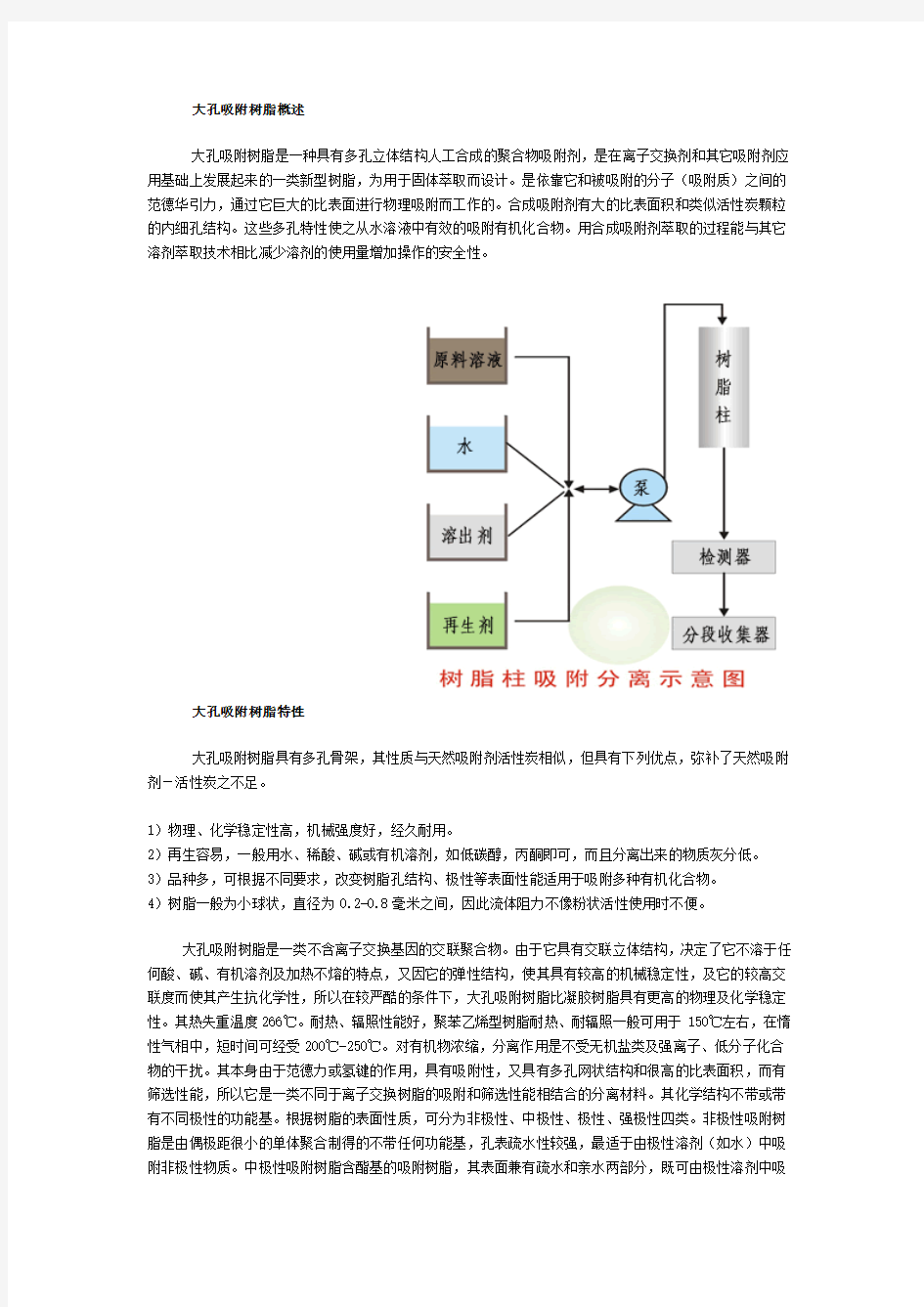 大孔吸附树脂使用说明