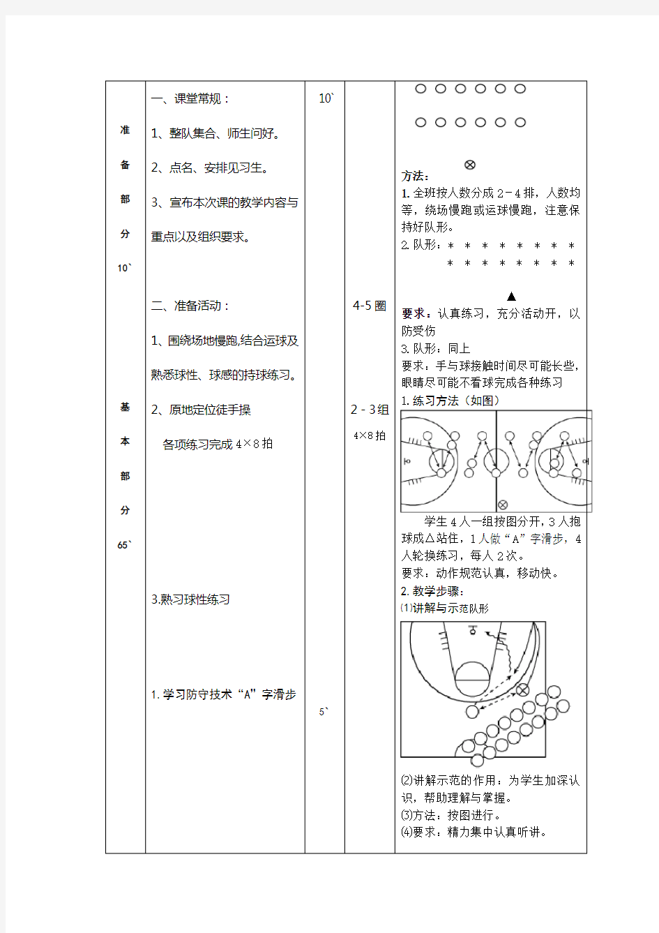 四川大学篮球课教案(范例)