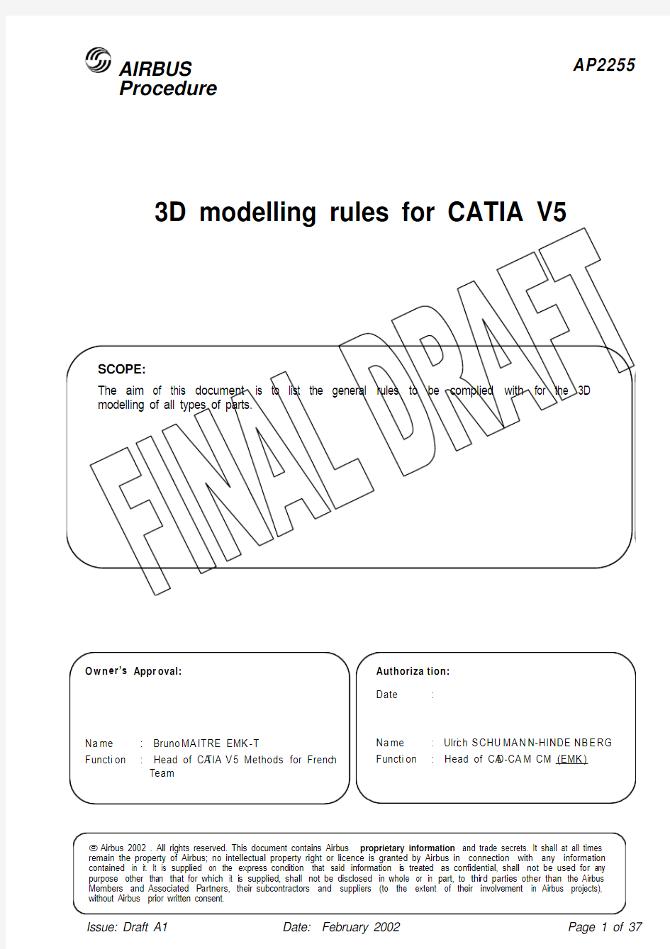 Airbus 3D Modelling Rules For Catia v5