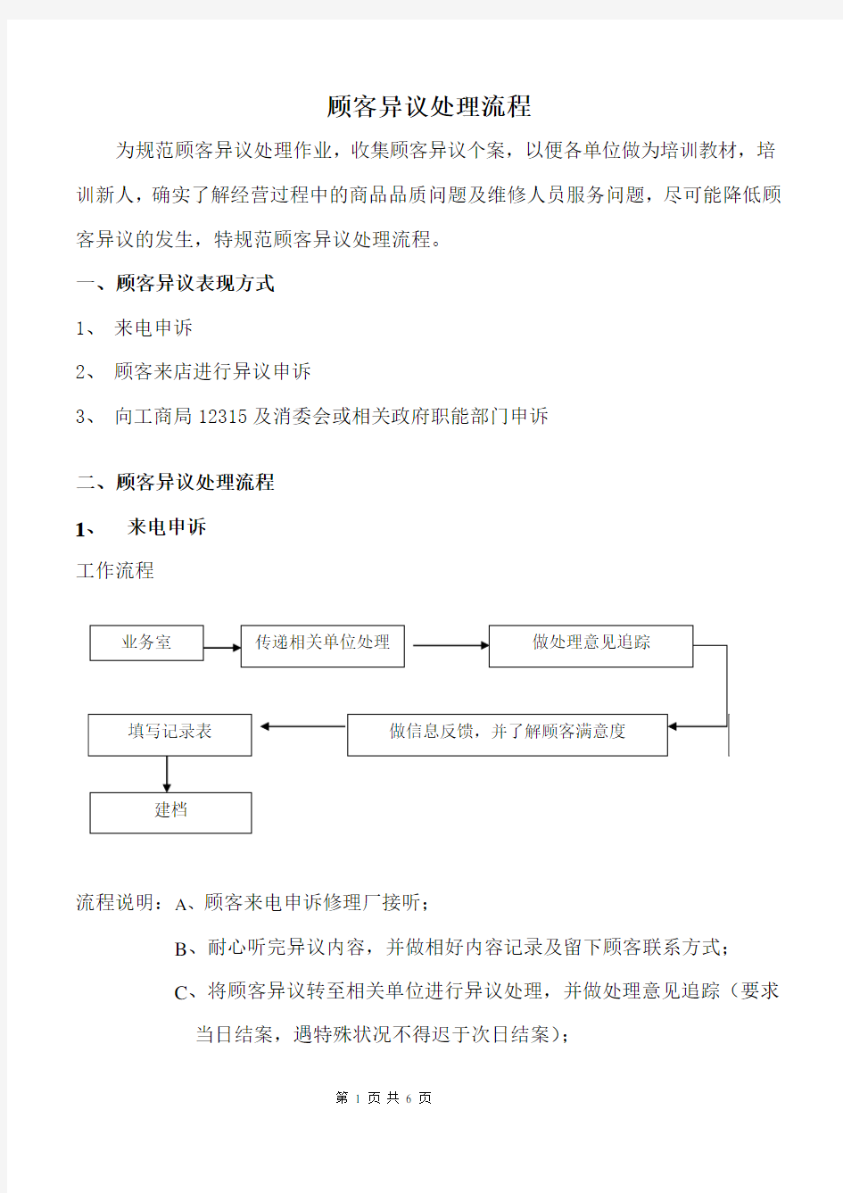 顾客异议处理流程