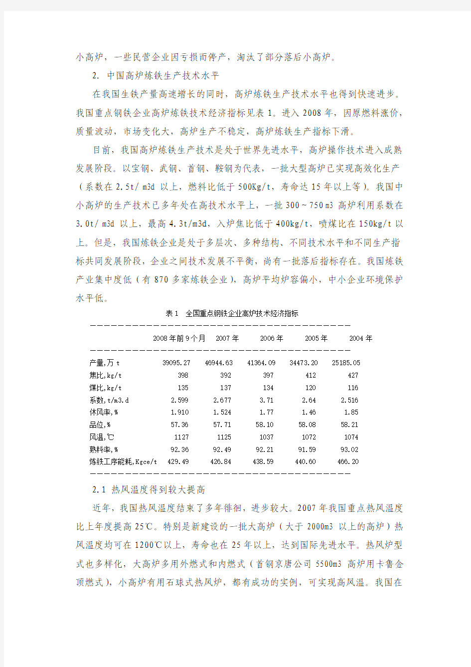 中国炼铁技术发展评述