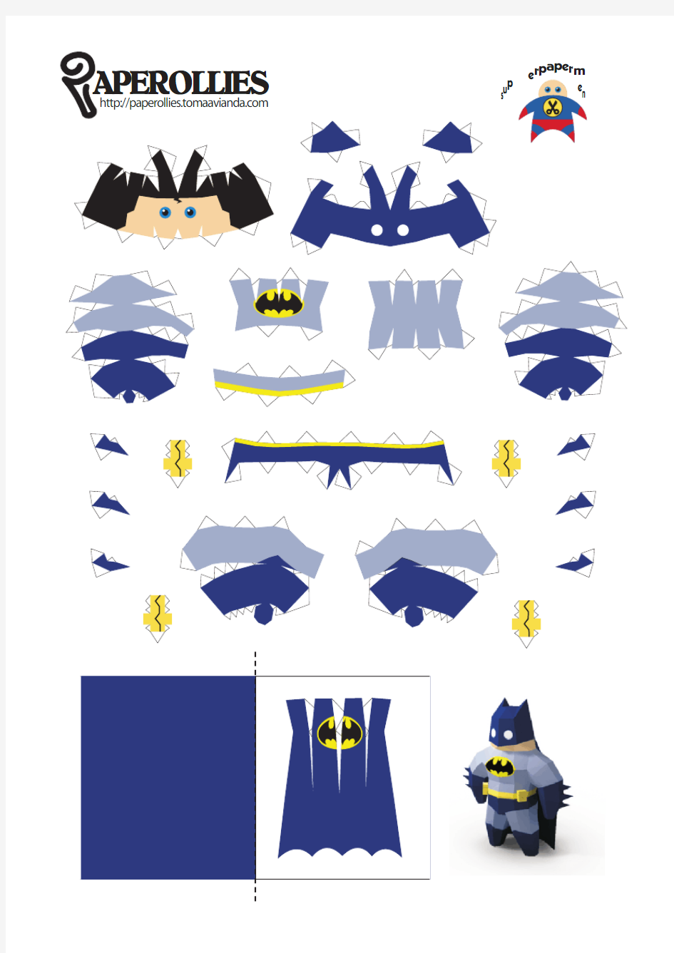 SD蝙蝠侠纸模图纸