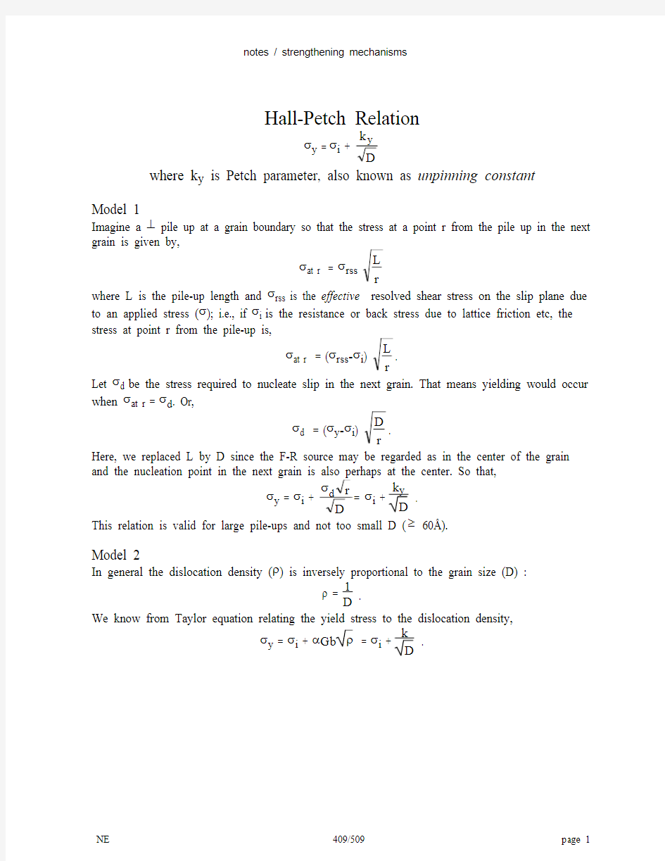 Hall-Petch relation Ch5d-Strengthening