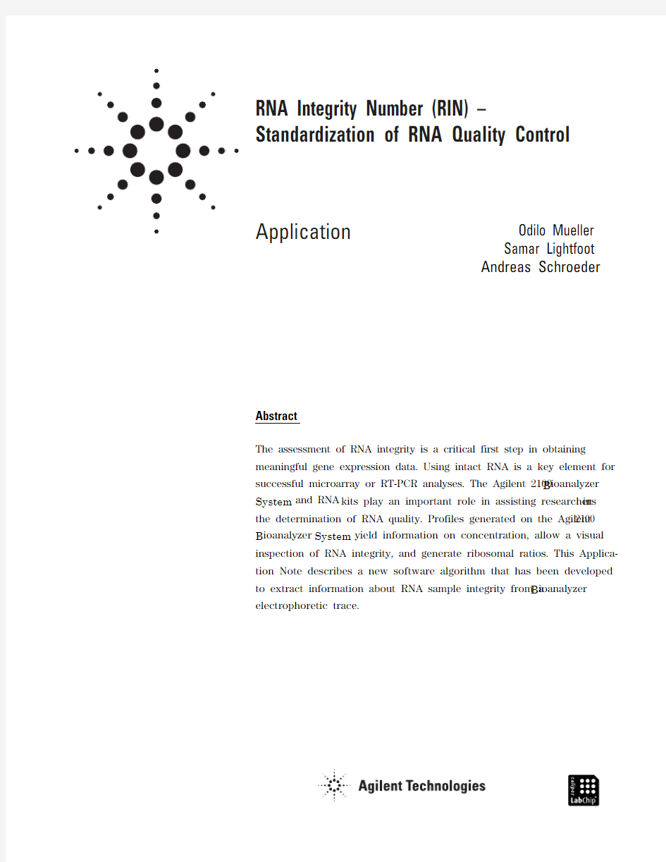 RNA Integrity Number (RIN)