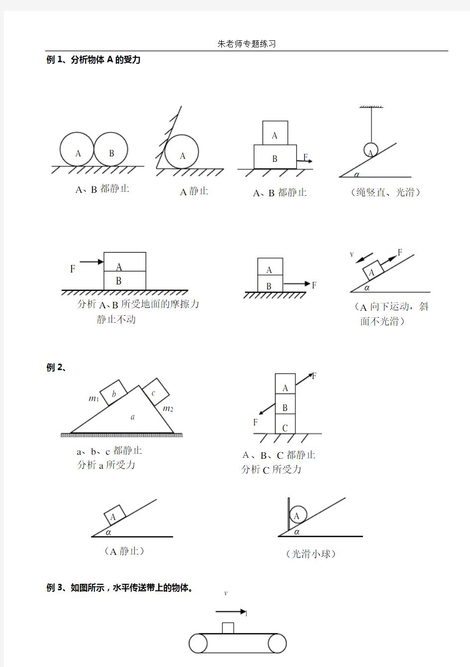 (完整版)高一物理受力分析专题大全训练