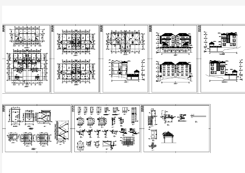 比较经典的别墅建筑设计全套图(节点详细)