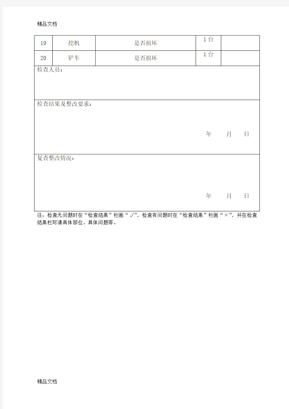 最新应急救援物资检查表