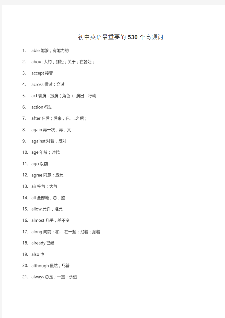 初中英语最重要的530个高频词.pdf