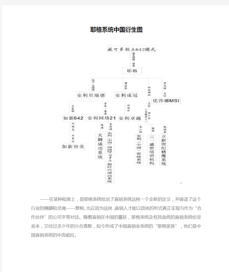 安利-耶格系统中国衍生图