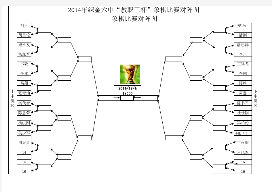 象棋比赛对阵图