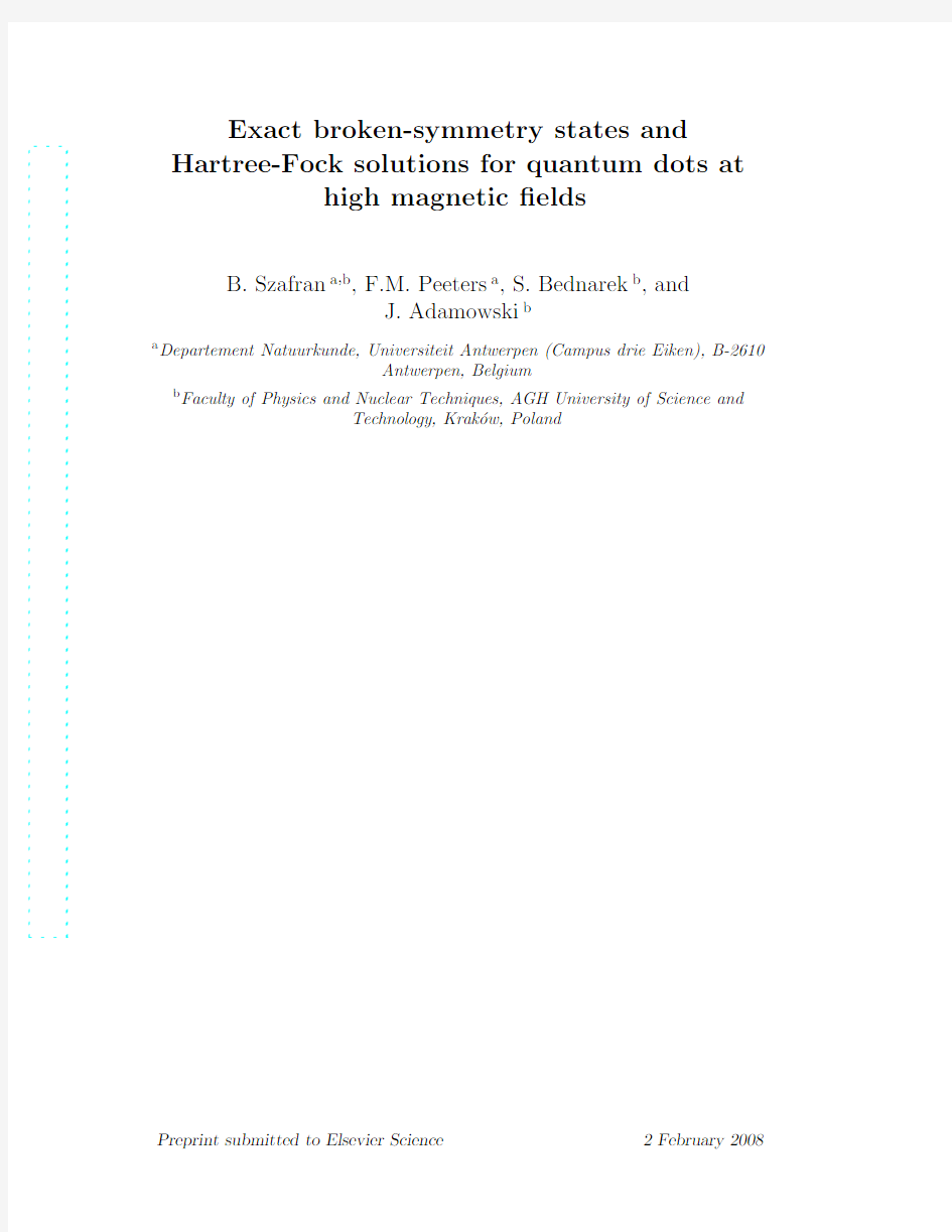 Exact broken-symmetry states and Hartree-Fock solutions for quantum dots at high magnetic f