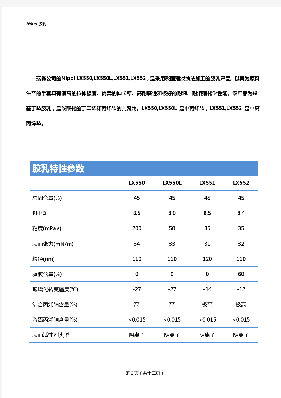 丁腈胶乳应用于手套行业的技术资料(中文)