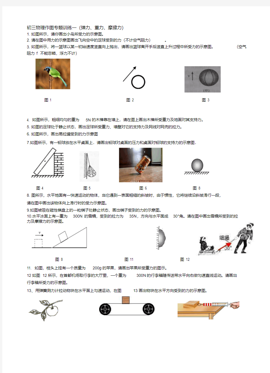 外国语中学弹力重力摩擦力作图专题