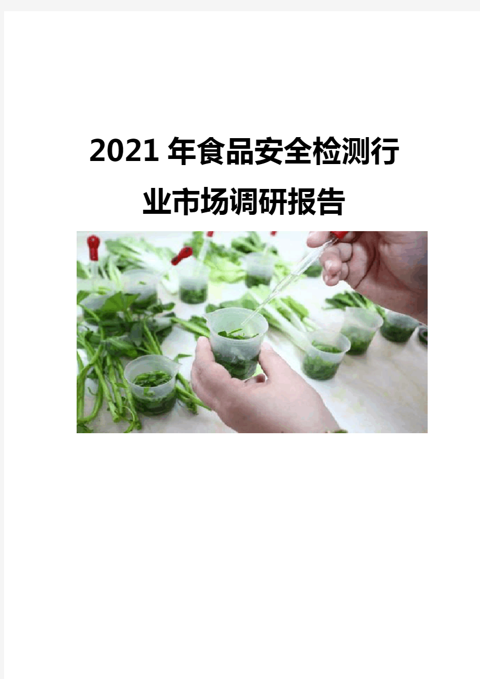 2021食品安全检测行业市场调研报告