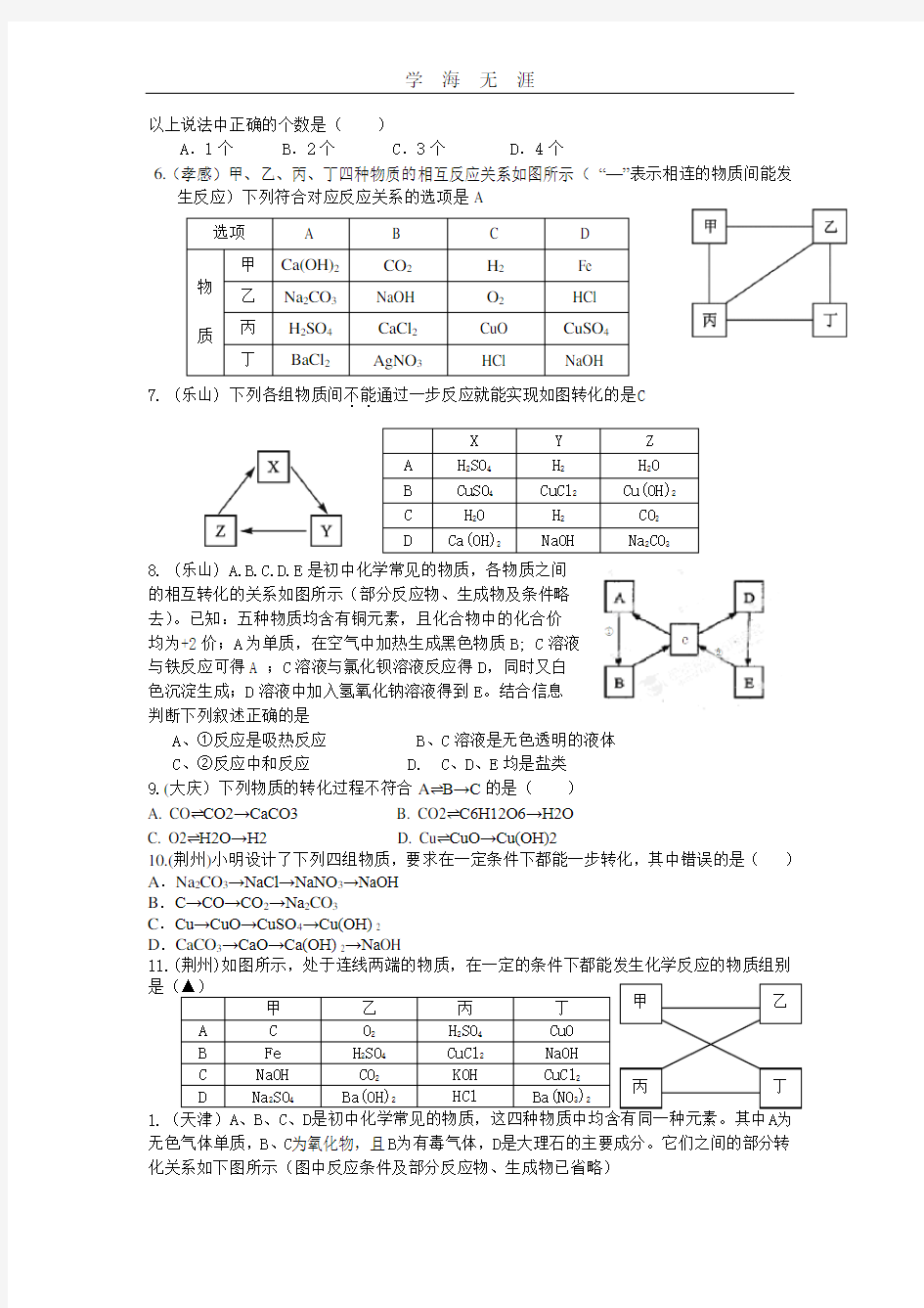 2019中考化学推断题分类汇编(2020年整理).doc