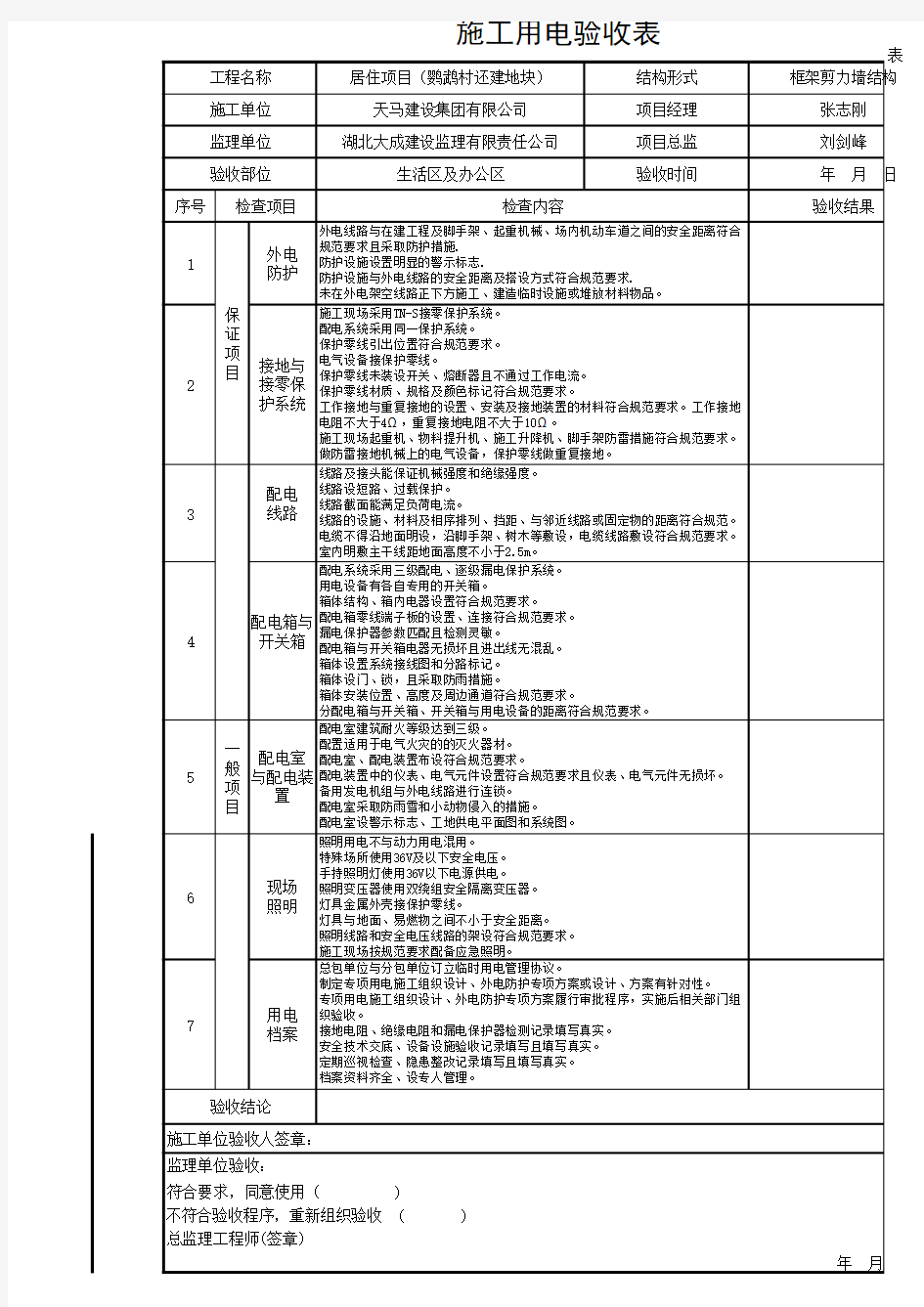 施工用电验收表