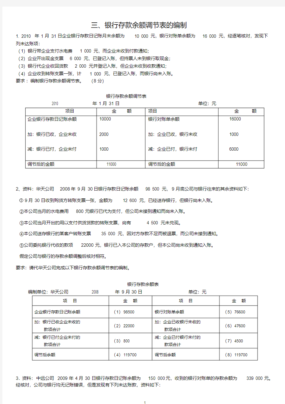 (完整版)银行余额调节表习题5