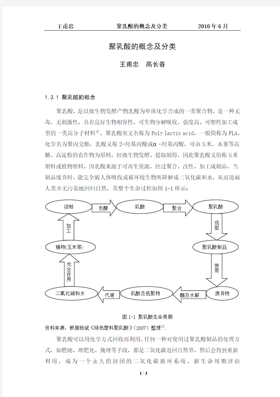 聚乳酸的概念及分类-王甫忠 高长春