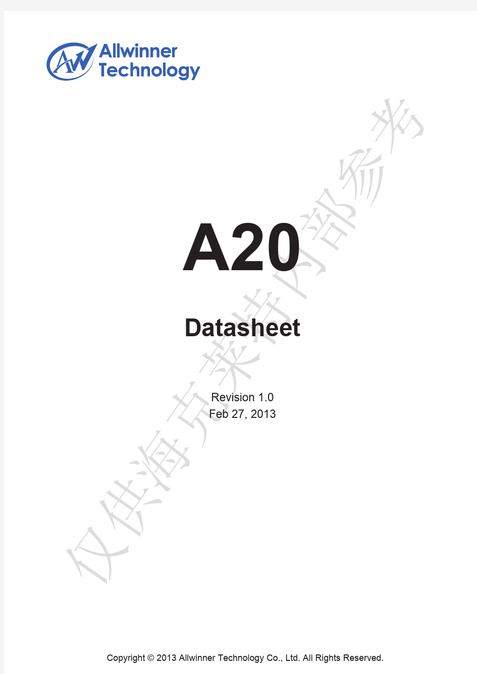 A20 Datasheet v1.0 20130227