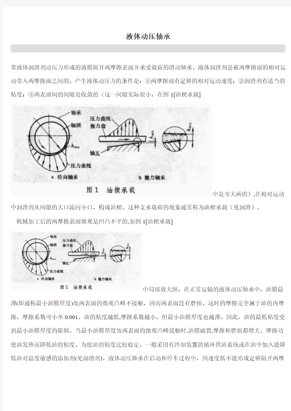 液体动压轴承原理