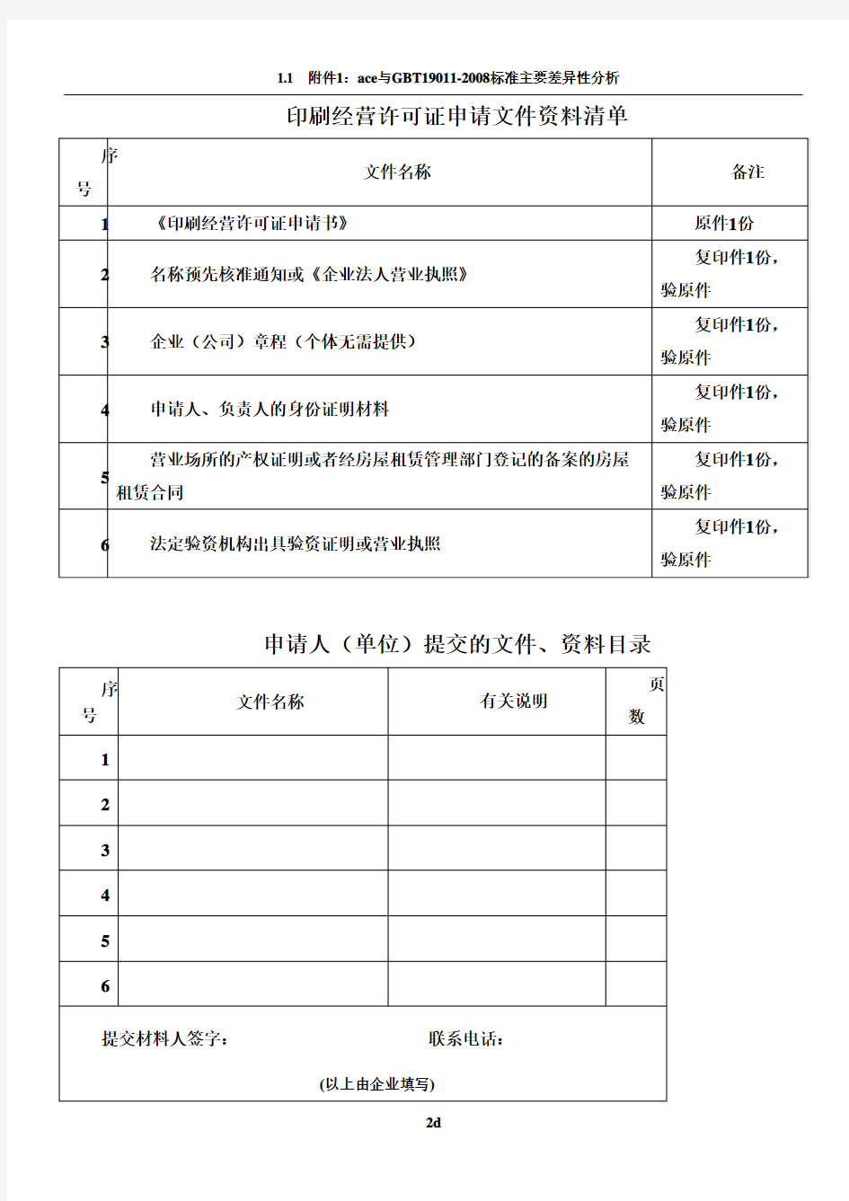 印刷经营许可证申请表