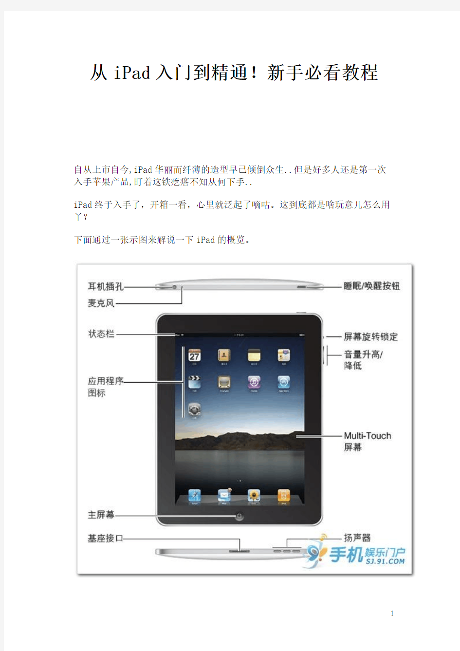 从iPad入门到精通!新手必看教程_非常详细分解