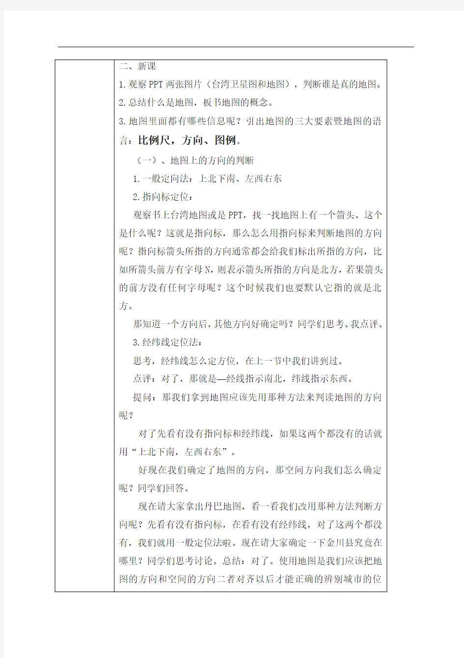 地图的阅读 教案教学设计公开课