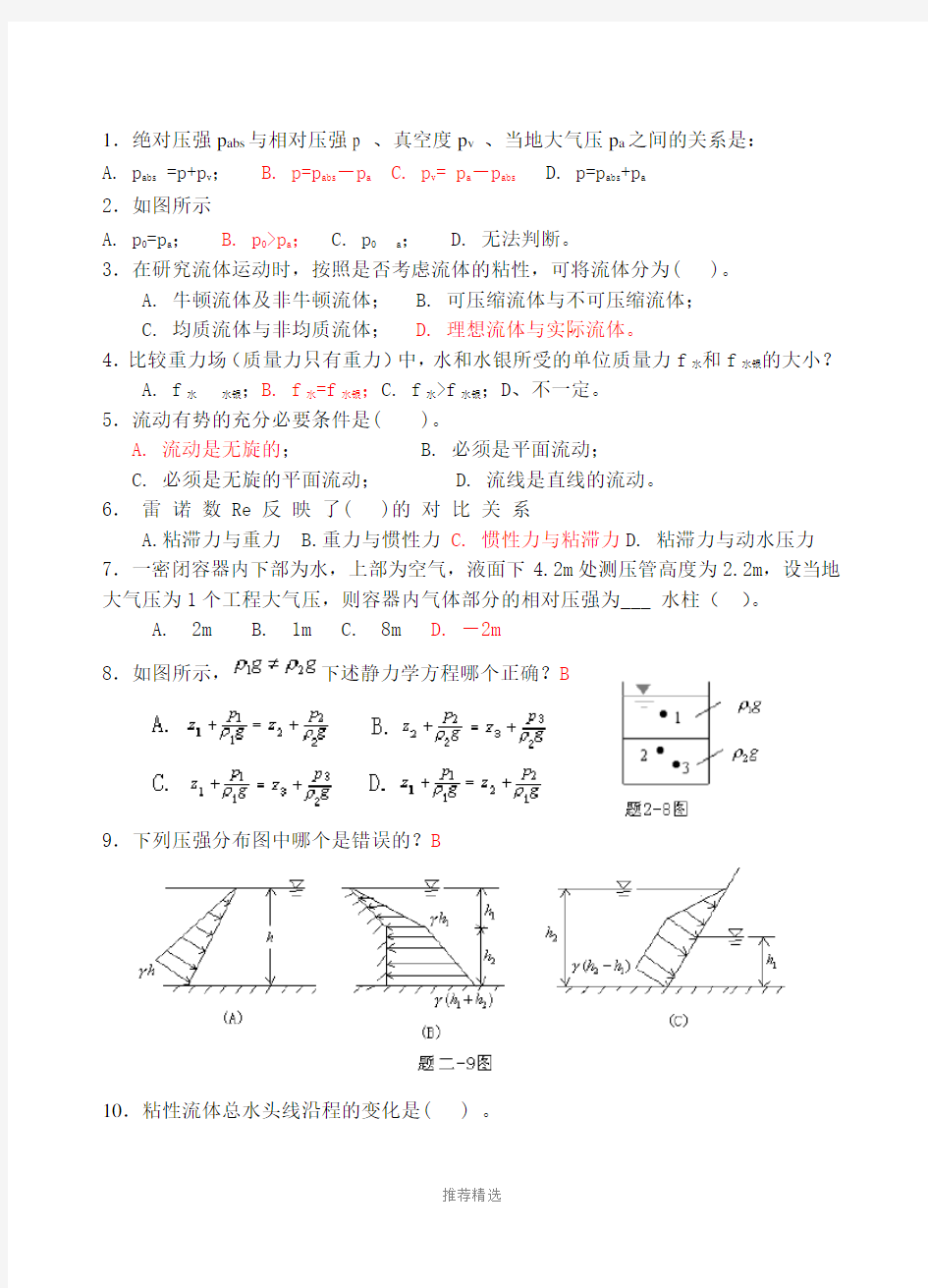 流体力学试卷及答案