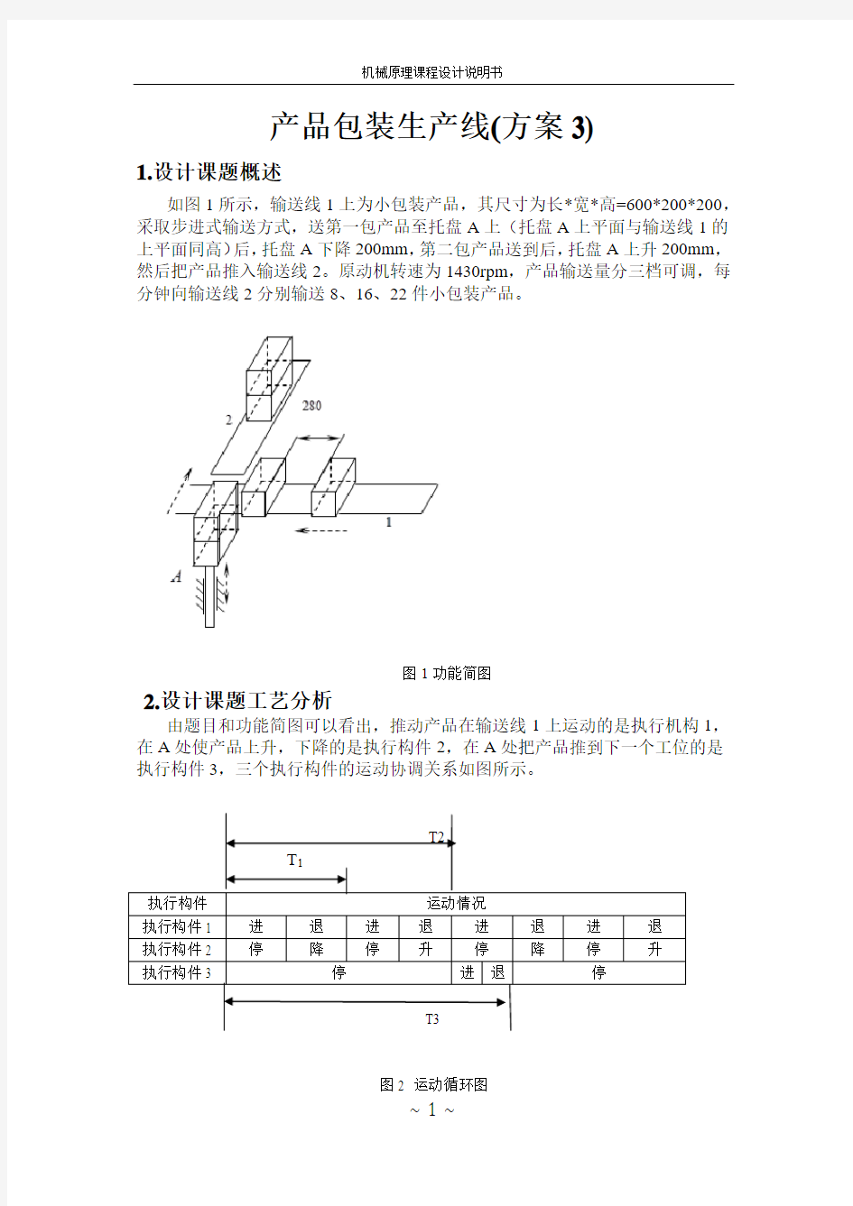 机械原理课程设计-产品包装线(方案3) - 完成版